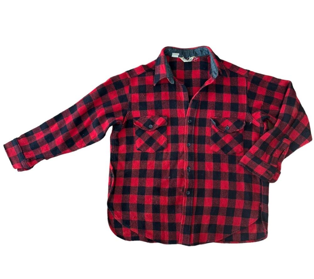 Vintage L.L. Bean Plaid Buffalo check Flannel Lumberjack shirt size large